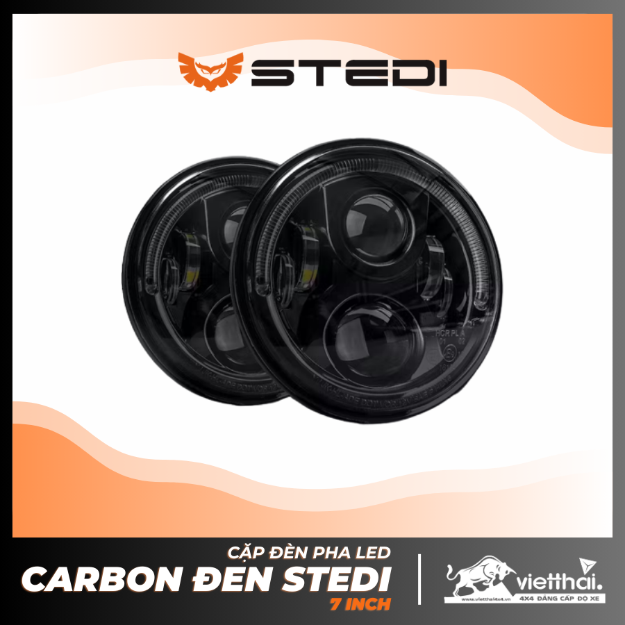 CẶP ĐÈN PHA LED CARBON ĐEN STEDI 7 INCH